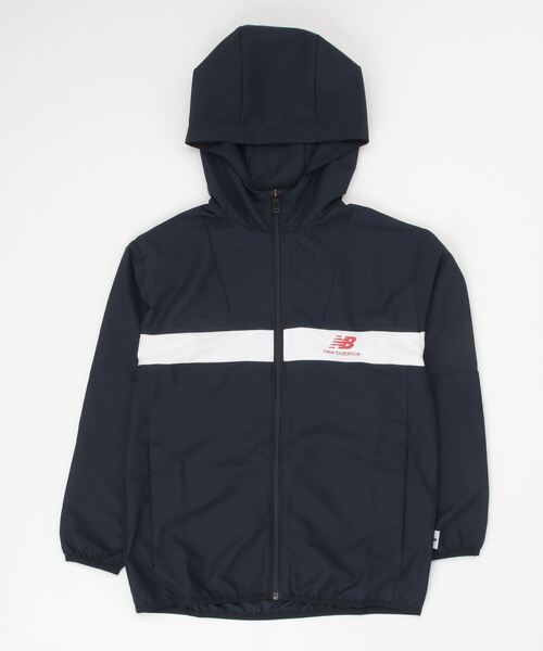 NEW BALANCE(ニューバランス)の「ウインドジャケット 裏メッシュ(パーカー・キッズ・ブラック/ネイビー/ライトパープル・130cm/140cm/150cm/160cm)」の1枚目の写真