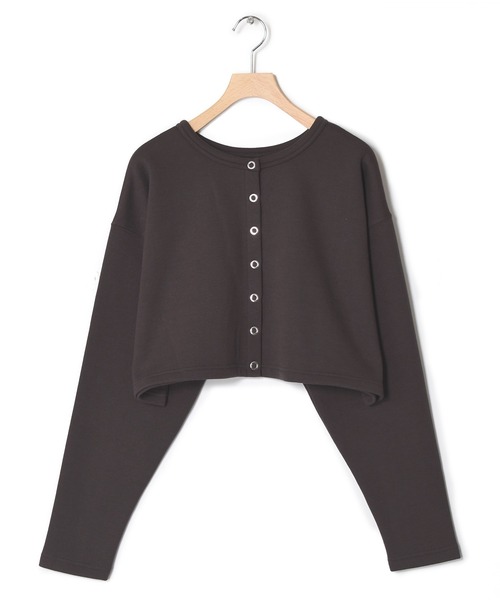 w closet（ダブルクローゼット）の「スウェットクルーネックカーディガン（カーディガン/ボレロ・レディース・ライム/グリーン/アイボリー/スミクロ/オレンジ系・FREE）」の15枚目の写真