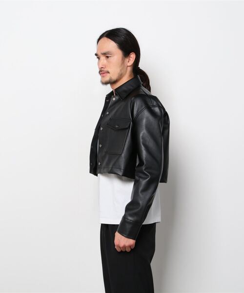 XU（エックスユー）の「【XU/エックスユー】french leather crop jacket/クロップド レザージャケット クロップ レザー レザーシャツ（その他アウター・メンズ・ブラック・ONE SIZE）」の9枚目の写真