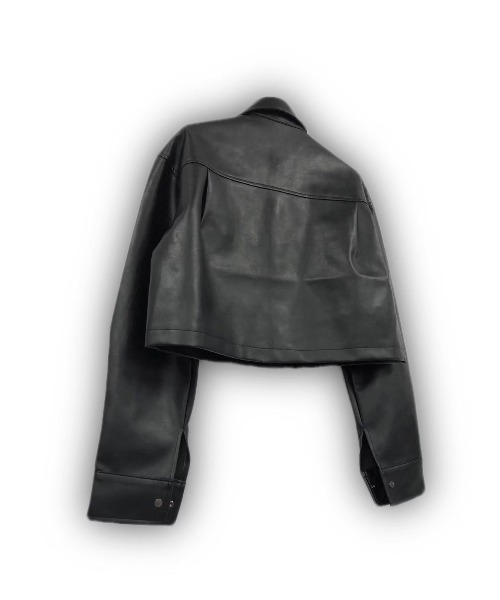 XU（エックスユー）の「【XU/エックスユー】french leather crop jacket/クロップド レザージャケット クロップ レザー レザーシャツ（その他アウター・メンズ・ブラック・ONE SIZE）」の8枚目の写真