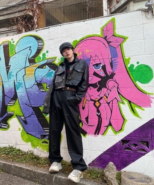 XU（エックスユー）の「【XU/エックスユー】french leather crop jacket/クロップド レザージャケット クロップ レザー レザーシャツ（その他アウター・メンズ・ブラック・ONE SIZE）」の6枚目の写真