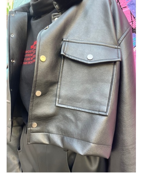 XU（エックスユー）の「【XU/エックスユー】french leather crop jacket/クロップド レザージャケット クロップ レザー レザーシャツ（その他アウター・メンズ・ブラック・ONE SIZE）」の5枚目の写真