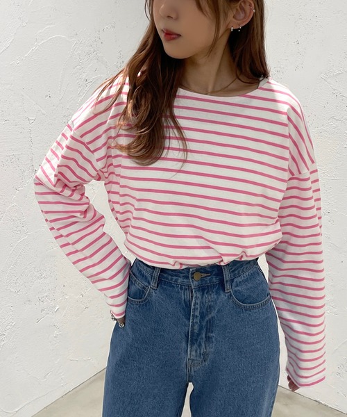 ボーダートップス Zozotown限定アイテム Tシャツ カットソー Apres Jour Mignon アプレジュールミニョン のファッション通販 Zozotown