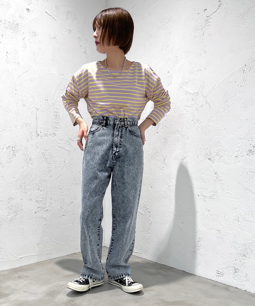 apres jour mignon(アプレジュールミニョン)の「ボーダートップス【ZOZOTOWN限定アイテム】(Tシャツ/カットソー・レディース・ブルー系その他/パープル系その他/グリーン系その他/杢グレー/ピンク系その他/オフホワイト・フリー/X-LARGE)」の16枚目の写真