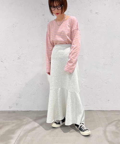 apres jour mignon(アプレジュールミニョン)の「ボーダートップス【ZOZOTOWN限定アイテム】(Tシャツ/カットソー・レディース・ブルー系その他/パープル系その他/グリーン系その他/杢グレー/ピンク系その他/オフホワイト・フリー/X-LARGE)」の21枚目の写真