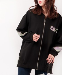 BLACK JACKALL CROWN（ブラックジャッカルクラウン）の「BLACK JACKALL CROWN ポンチ ジルコンプリント BIGシルエット ブルゾン（スウェット）」