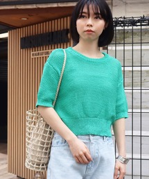 AULI | 【低身長向けサイズ】ショート丈半袖ニットプルオーバー(ニット/セーター)