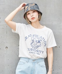 CUBE SUGAR | スラブ天竺半袖ロゴプリントグラフィックTシャツ(Tシャツ/カットソー)