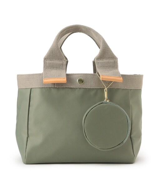 SHOO・LA・RUE(シューラルー)の「◆【撥水】丸ポーチ付ナイロンミニトート(トートバッグ・レディース・ピンク系その他/ブラック/カーキ/イエロー・00)」の2枚目の写真