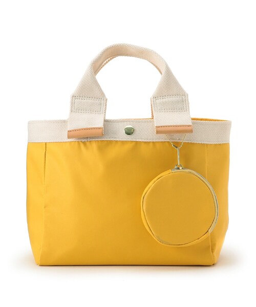 SHOO・LA・RUE(シューラルー)の「◆【撥水】丸ポーチ付ナイロンミニトート(トートバッグ・レディース・ピンク系その他/ブラック/カーキ/イエロー・00)」の3枚目の写真