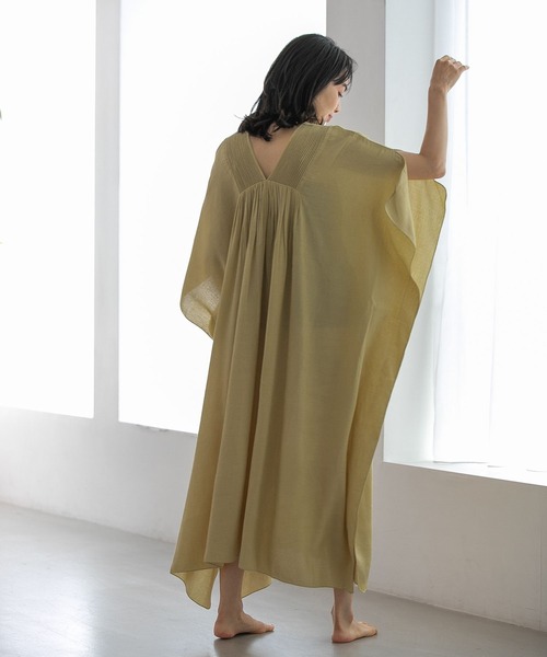 E Rm E Rm ピンタックカフタンワンピース E Rm イーアールエム のファッション ワンピース