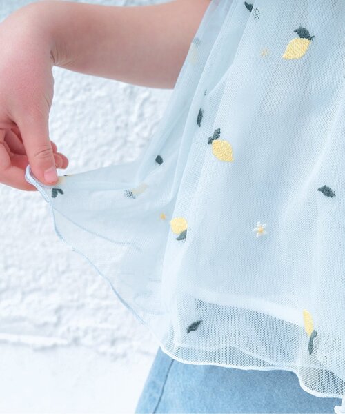 apres les cours（アプレレクール）の「WEB限定 レモンチュール切替チュニック（チュニック・キッズ・イエロー/サックスブルー・100/120/110/140/90/130/80）」の14枚目の写真