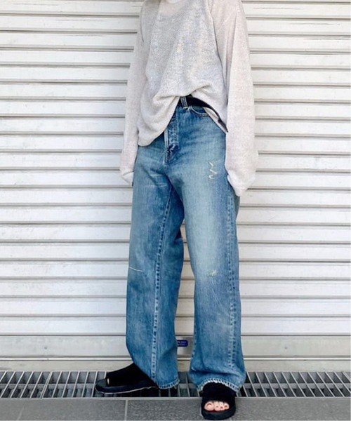 JOURNAL STANDARD LUXE（ジャーナルスタンダード　ラックス）の「13OZデニムクラッシュダメージパンツ（デニムパンツ・レディース・ブルー・SMALL/MEDIUM/LARGE）」の20枚目の写真