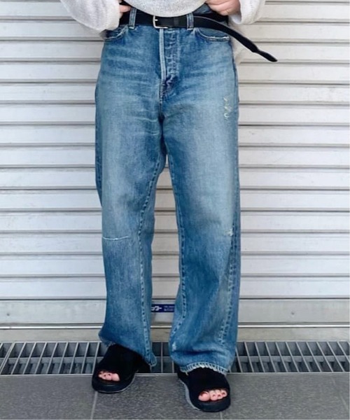 JOURNAL STANDARD LUXE（ジャーナルスタンダード　ラックス）の「13OZデニムクラッシュダメージパンツ（デニムパンツ・レディース・ブルー・SMALL/MEDIUM/LARGE）」の21枚目の写真