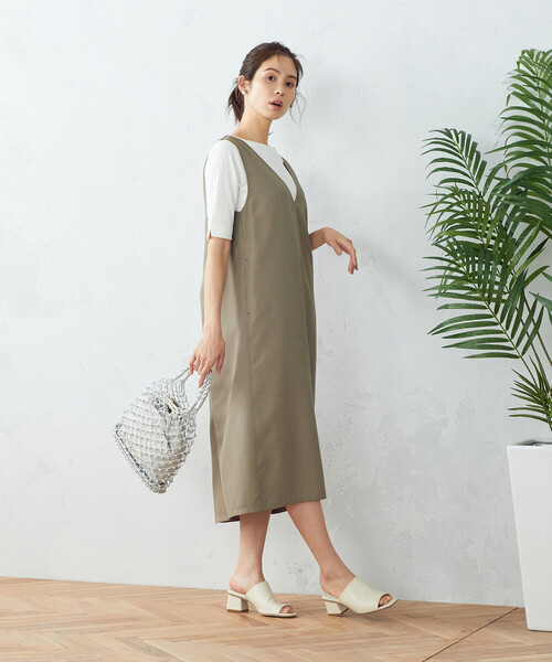 COMME CA ISM（コムサイズム）の「ジャンパードレス（ワンピース・レディース・カーキ/グレー/ブラック・MEDIUM/LARGE/SMALL）」の10枚目の写真