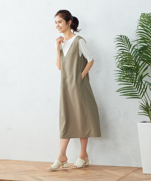 COMME CA ISM（コムサイズム）の「ジャンパードレス（ワンピース・レディース・カーキ/グレー/ブラック・MEDIUM/LARGE/SMALL）」の11枚目の写真