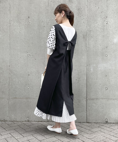 COMME CA ISM（コムサイズム）の「ジャンパードレス（ワンピース・レディース・カーキ/グレー/ブラック・MEDIUM/LARGE/SMALL）」の4枚目の写真