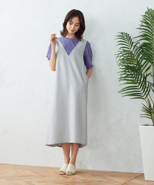 COMME CA ISM（コムサイズム）の「ジャンパードレス（ワンピース・レディース・カーキ/グレー/ブラック・MEDIUM/LARGE/SMALL）」の5枚目の写真