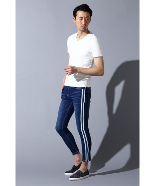 BLUE TORNADO（ブルートルネード）の「BLUE TORNADO∴リンクスジャガード半袖VネックTee（Tシャツ/カットソー・メンズ・ライトグリーン・M/L）」の2枚目の写真