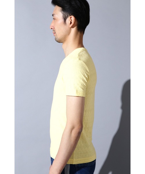 BLUE TORNADO（ブルートルネード）の「BLUE TORNADO∴リンクスジャガード半袖VネックTee（Tシャツ/カットソー・メンズ・ライトグリーン・M/L）」の5枚目の写真