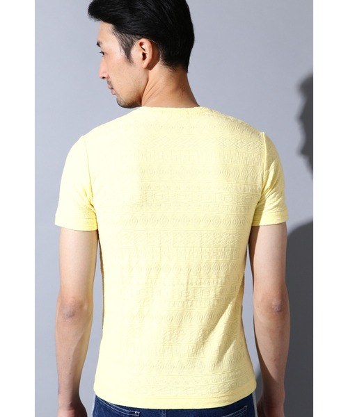 BLUE TORNADO（ブルートルネード）の「BLUE TORNADO∴リンクスジャガード半袖VネックTee（Tシャツ/カットソー・メンズ・ライトグリーン・M/L）」の6枚目の写真