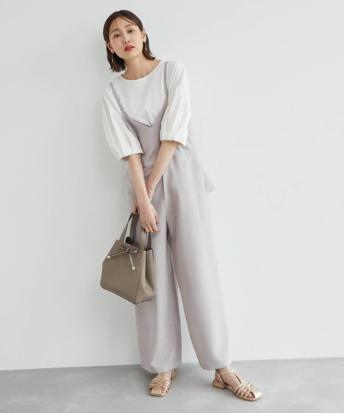 ROPE' PICNIC（ロペピクニック）の「バックフリルサロペット（サロペット/オーバーオール・レディース・ブラック/グレー系その他・38）」の18枚目の写真