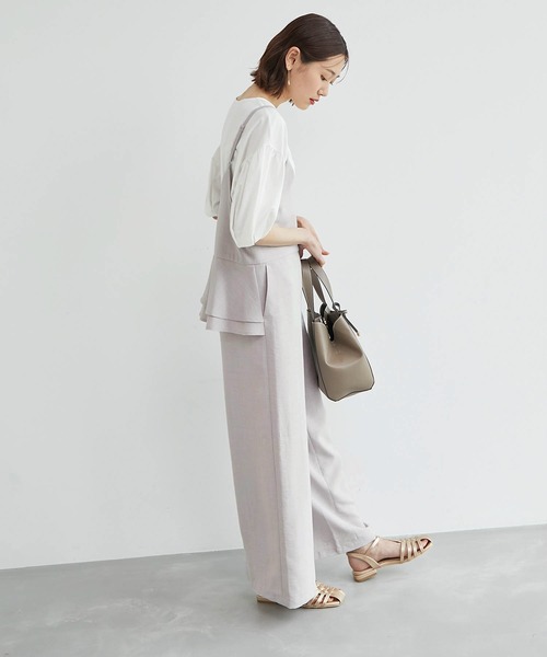 ROPE' PICNIC（ロペピクニック）の「バックフリルサロペット（サロペット/オーバーオール・レディース・ブラック/グレー系その他・38）」の6枚目の写真