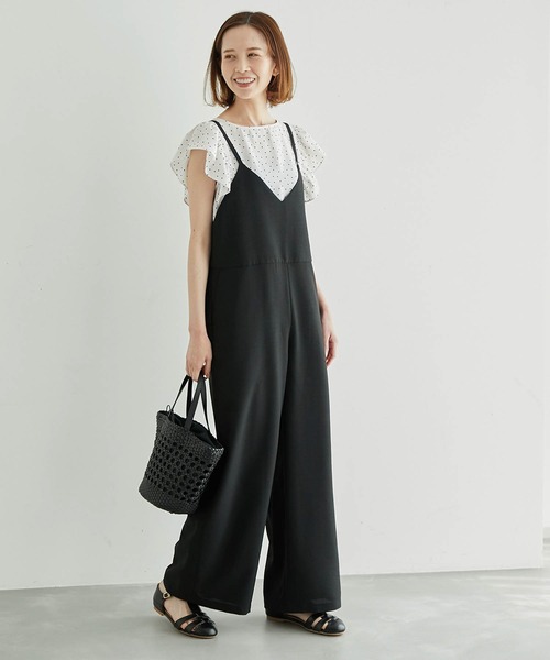 ROPE' PICNIC（ロペピクニック）の「バックフリルサロペット（サロペット/オーバーオール・レディース・ブラック/グレー系その他・38）」の21枚目の写真