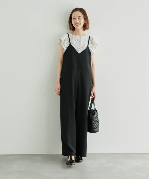 ROPE' PICNIC（ロペピクニック）の「バックフリルサロペット（サロペット/オーバーオール・レディース・ブラック/グレー系その他・38）」の22枚目の写真