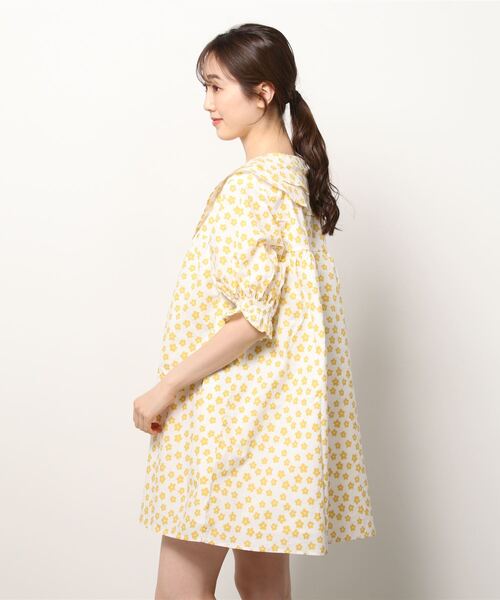 WC（ダブル シー）の「フラワーダブルカラーワンピース（ワンピース・レディース・ブラック/イエロー/グリーン・FREE）」の5枚目の写真