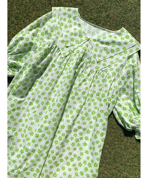 WC（ダブル シー）の「フラワーダブルカラーワンピース（ワンピース・レディース・ブラック/イエロー/グリーン・FREE）」の2枚目の写真