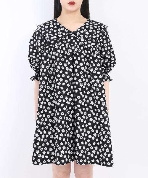 WC（ダブル シー）の「フラワーダブルカラーワンピース（ワンピース・レディース・ブラック/イエロー/グリーン・FREE）」の10枚目の写真