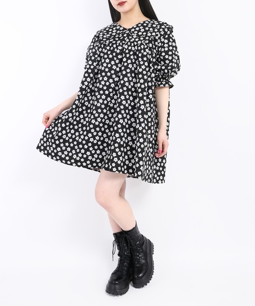 WC（ダブル シー）の「フラワーダブルカラーワンピース（ワンピース・レディース・ブラック/イエロー/グリーン・FREE）」の19枚目の写真