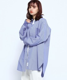 ストライプオーバーサイズシャツ