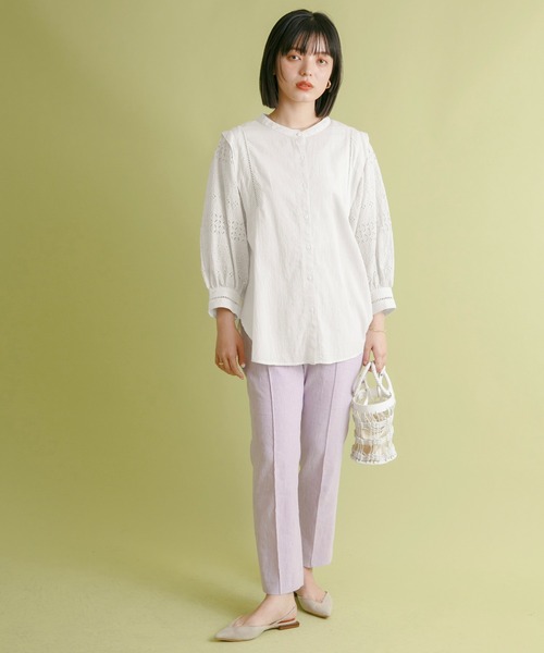 Eimee Law(エイミーロウ)の「カットレース ボリュームスリーブブラウス(シャツ/ブラウス・レディース・オフホワイト/グリーン/ブラック・38)」の9枚目の写真