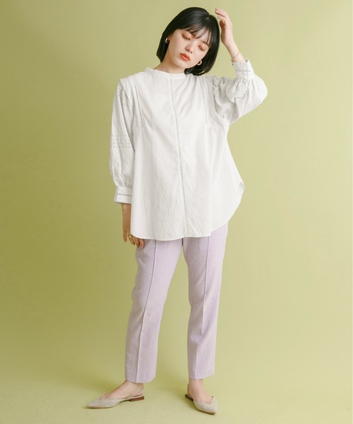 Eimee Law(エイミーロウ)の「カットレース ボリュームスリーブブラウス(シャツ/ブラウス・レディース・オフホワイト/グリーン/ブラック・38)」の6枚目の写真