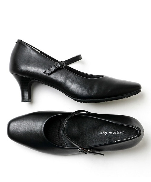 Lady worker(レディワーカー)の「5㎝ヒール 4E ゆったりパンプス(パンプス・レディース・ブラック・24.0cm/23.5cm/23.0cm/22.5cm/24.5cm/21.5cm/25.0cm/22.0cm)」の1枚目の写真
