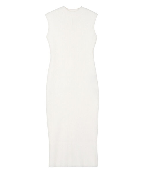 KOBE LETTUCE（コウベレタス）の「［ 岡部あゆみさんコラボ ］選べるネックとタイプ リブニットノースリーブワンピース（ワンピース・レディース・ホワイト系/ホワイト系1/ブラック系/ブラウン系/ネイビー系/ブラック/ネイビー/モカ/グレー系/ボルドー/ベージュ/ワイン系/ベージュ系/グレー系1/ブラック系1/グレー系3/ネイビー系1/グレー系5/ブルー系1/グレー系4/ピンク系1/ブラウン系1/ホワイト系その他/ホワイト系その他2/ピンク系2/ピンク系/ブルー系2/オフホワイト/ブルー系/オレンジ/ミント/グリーン系1/オレンジ系1/グリーン系2/オレンジ系2/ホワイト系その他5/ブラック系5/ホワイト系その他6/アイボリー系4/アイボリー系5/グレー系その他/ブラック系4/グレー系その他6/グリーン系その他6/アイボリー系/グリーン系その他5/アイボリー系1/グレー系その他5/グリーン系その他/グレー系その他2/グリーン系その他2/グレー系その他3/グレー系その他4/ホワイト系その他3/ホワイト系その他4/ブラック系3/ブラック系2/アイボリー系2/アイボリー系3/グリーン系その他4/グリーン系その他3/ブラック系6/ホワイト系2/ブラック系7/ホワイト×ブラック/ライトベージュ/ホワイト系5/ベージュ系3/ホワイト系3/グレー系7/ベージュ系1/アイボリー系7/ベージュ系2/ホワイト系6/グレー系6/ホワイト系4/アイボリー系6/ホワイト系7/ベージュ系4/ホワイト系8/ベージュ系5/ブルー系4/ライトブルー/ブルー系7/ブルー系6/ブルー系3/ブルー系5・1/2/3/A/B/#1/#2/Ⅰ/Ⅱ）」の9枚目の写真