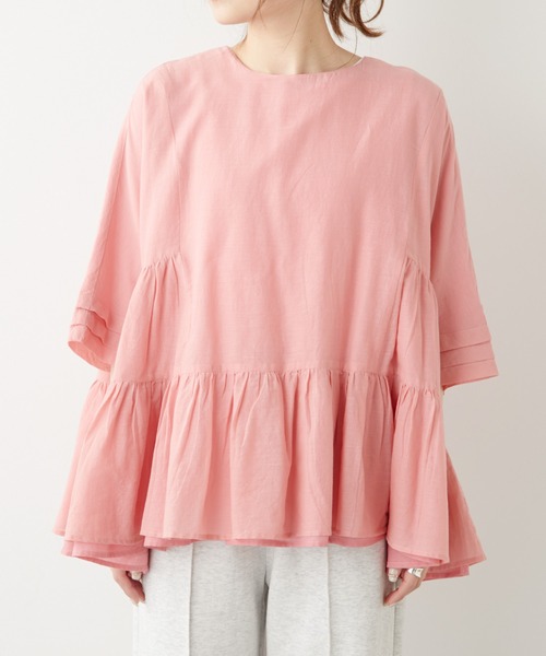 PUAL CE CIN（ピュアルセシン）の「インドコットンボイルブラウス（シャツ/ブラウス・レディース・ホワイト/ブラック/グリーン/ブルー/ピンク・FREE）」の17枚目の写真