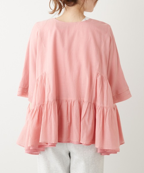 PUAL CE CIN（ピュアルセシン）の「インドコットンボイルブラウス（シャツ/ブラウス・レディース・ホワイト/ブラック/グリーン/ブルー/ピンク・FREE）」の22枚目の写真