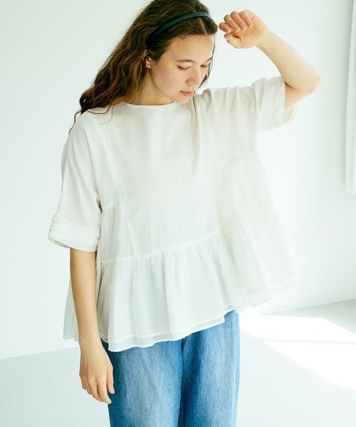 PUAL CE CIN（ピュアルセシン）の「インドコットンボイルブラウス（シャツ/ブラウス・レディース・ホワイト/ブラック/グリーン/ブルー/ピンク・FREE）」の19枚目の写真