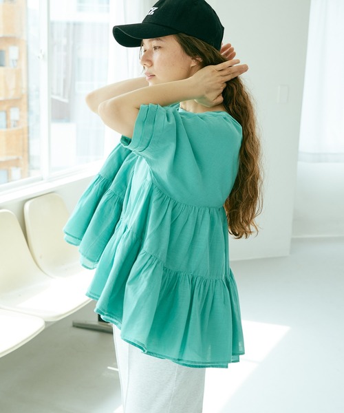 PUAL CE CIN（ピュアルセシン）の「インドコットンボイルブラウス（シャツ/ブラウス・レディース・ホワイト/ブラック/グリーン/ブルー/ピンク・FREE）」の7枚目の写真