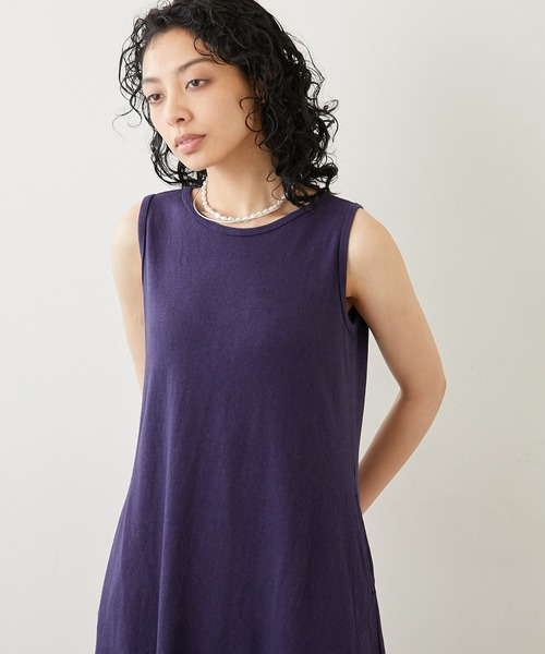 FilMelange(フィルメランジェ)の「【FilMelange】オーガニックコットンワンピース(ワンピース・レディース・ライトグレー/ブラック/ネイビー/ブラック系その他・1/0)」の5枚目の写真