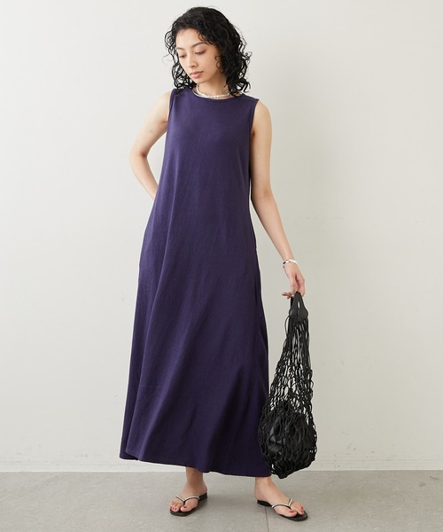 FilMelange(フィルメランジェ)の「【FilMelange】オーガニックコットンワンピース(ワンピース・レディース・ライトグレー/ブラック/ネイビー/ブラック系その他・1/0)」の11枚目の写真