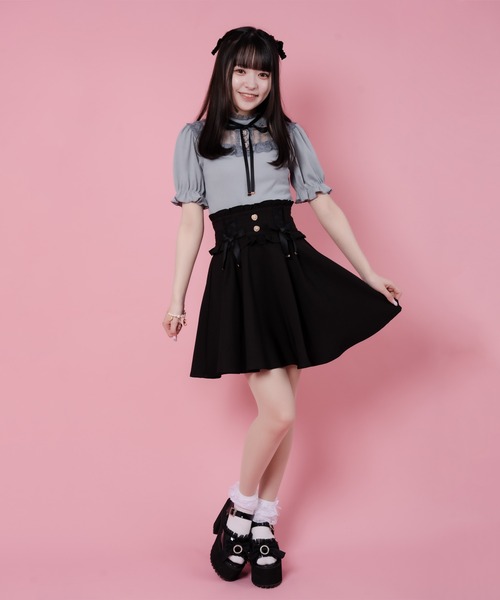 ROJITA（ロジータ）の「デコルテレーステレコTOPS（Tシャツ/カットソー・レディース・ホワイト/ブラック/ピンク/ミント・FREE）」の4枚目の写真