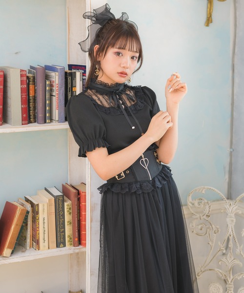 ROJITA（ロジータ）の「デコルテレーステレコTOPS（Tシャツ/カットソー・レディース・ホワイト/ブラック/ピンク/ミント・FREE）」の3枚目の写真