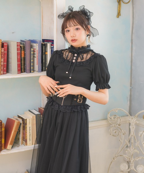 ROJITA（ロジータ）の「デコルテレーステレコTOPS（Tシャツ/カットソー・レディース・ホワイト/ブラック/ピンク/ミント・FREE）」の15枚目の写真