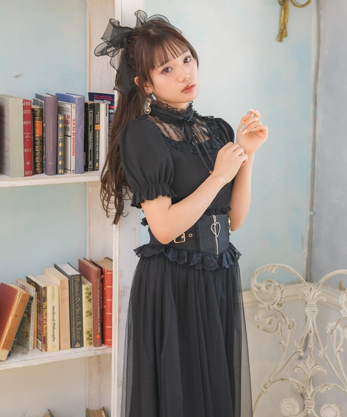 ROJITA（ロジータ）の「デコルテレーステレコTOPS（Tシャツ/カットソー・レディース・ホワイト/ブラック/ピンク/ミント・FREE）」の8枚目の写真