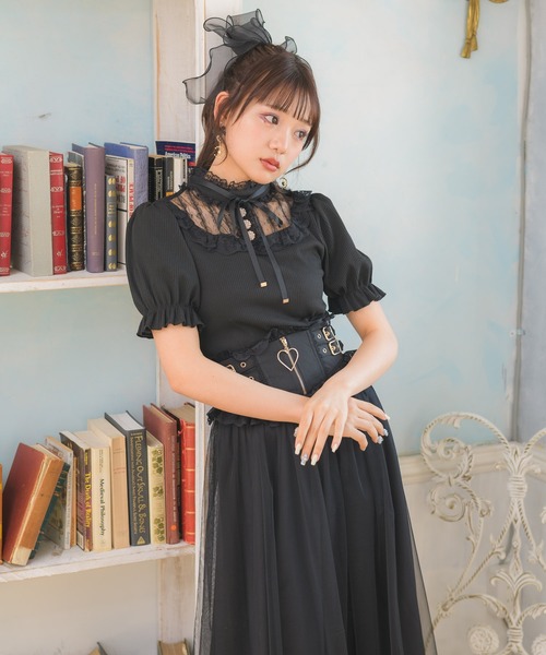 ROJITA（ロジータ）の「デコルテレーステレコTOPS（Tシャツ/カットソー・レディース・ホワイト/ブラック/ピンク/ミント・FREE）」の10枚目の写真