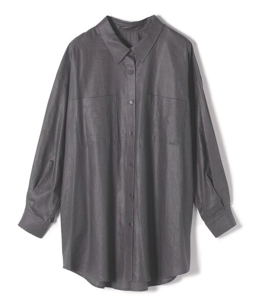 SHIPS(シップス)の「*〈手洗い可能〉レーヨンリネンルーズチュニックシャツ◆(シャツ/ブラウス・レディース・チャコールグレー/レッド/ライトグリーン/オフホワイト・ONE SIZE)」の7枚目の写真
